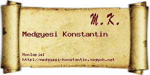 Medgyesi Konstantin névjegykártya